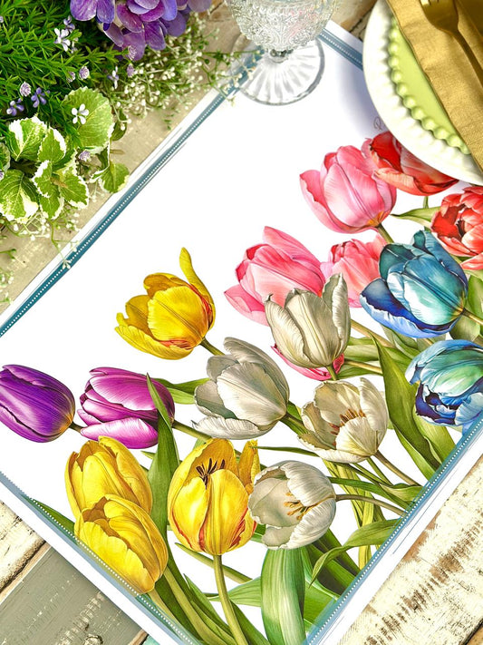 Set de Individuales diseño Tulipanes