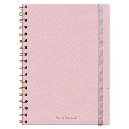 Cuaderno grande Ecocuero  Rosa con espiral