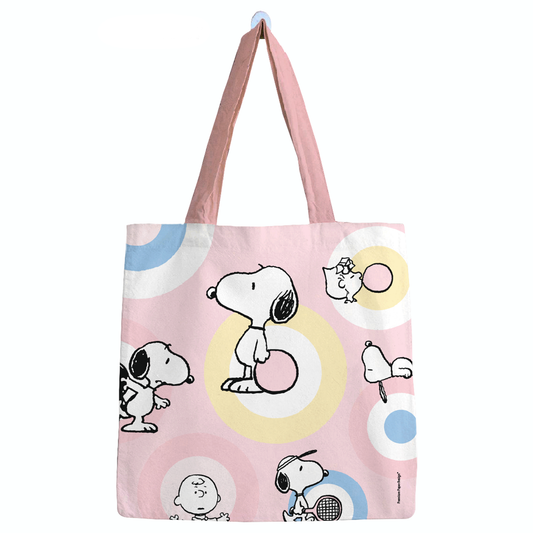 Bolsa Algodón Grande Snoopy Pastel