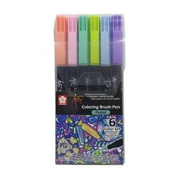 Set Marcadores Koi Brush Pens Pastel 6 un