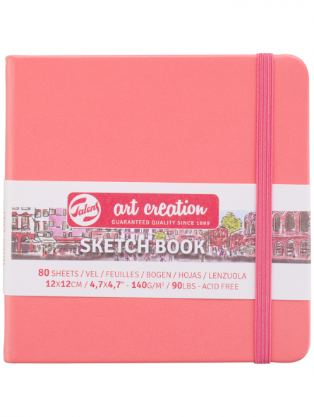 Libreta Sketchbook 12*12  cm Art Creation 140gr 80hjs Coral Red