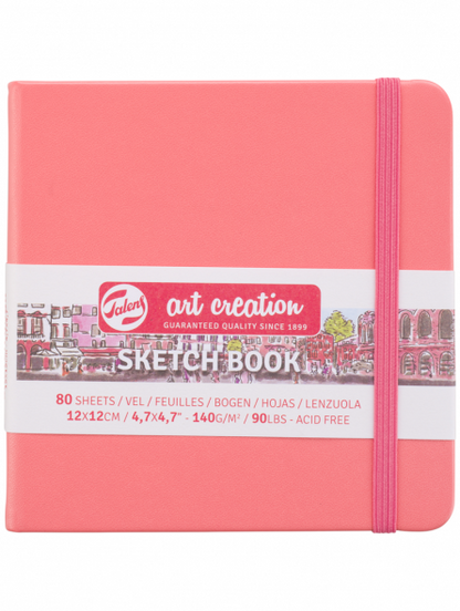 Libreta Sketchbook 12*12  cm Art Creation 140gr 80hjs Coral Red