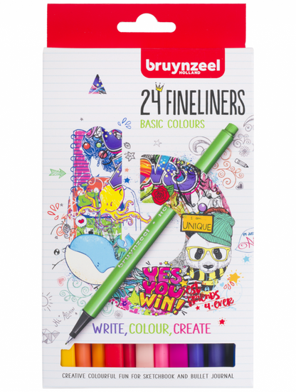 Marcadores Punta Fina Bruynzeel Set 24 Colores