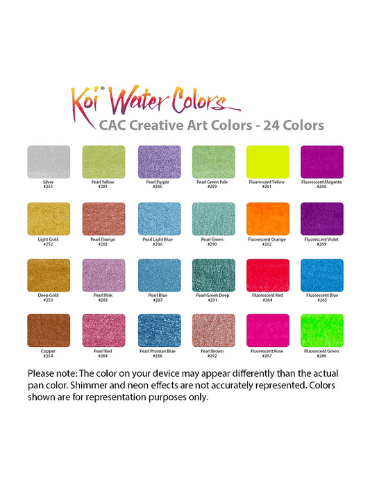 Set Acuarelas en Pastillas Koi 48 colores con water brush