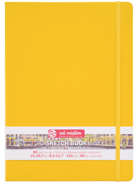 Libreta Sketchbook 21x30 cm Art Creation 140gr 80hjs Golden Yellow