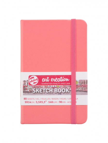 Libreta Sketchbook 9*14 cm Art Creation 140gr 80hjs Coral Red