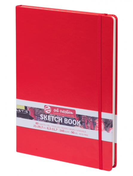 Libreta Sketchbook 21x30 cm Art Creation 140gr 80hjs Red