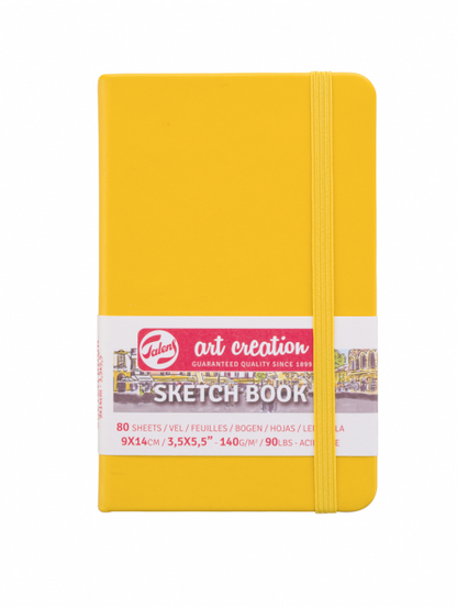 Libreta Sketchbook 9*14 cm Art Creation 140gr 80hjs Golden Yellow