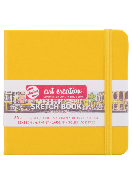 Libreta Sketchbook 12*12 cm Art Creation 140gr 80hjs Golden Yellow